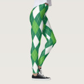 Leggings Motif de Jacquard vert et blanc (Droite)