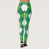 Leggings Motif de Jacquard vert et blanc (Dos)