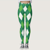 Leggings Motif de Jacquard vert et blanc (Devant)