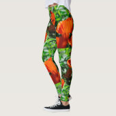 Leggings Motif de jardin Stylisé Red Poppy (Gauche)