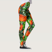 Leggings Motif de jardin Stylisé Red Poppy (Droite)