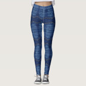Leggings motif de jeans bleus (Devant)