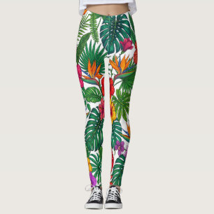 Leggings Motif de jungle florale tropicale