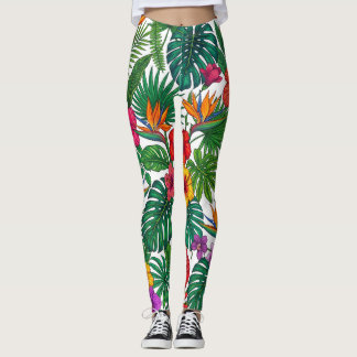 Leggings Motif de jungle florale tropicale