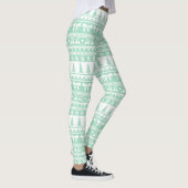 Leggings Motif de Knit moche de Noël en vert menthe (Droite)