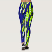 Leggings Motif de la branche Neon Leaf (Dos)