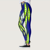 Leggings Motif de la branche Neon Leaf (Gauche)