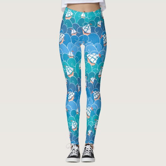 Leggings Motif de la mer des Rochers (Devant)