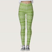 Leggings Motif de la nature Mandala vert (Devant)