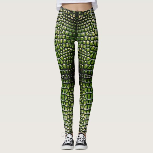 Leggings Motif de la peau du crocodile Reptilien (Devant)