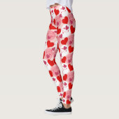 Leggings Motif de la Saint Valentin aux Coeurs rouges et ro (Gauche)