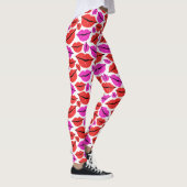Leggings Motif de la Saint Valentin des lèvres rouges roses (Droite)