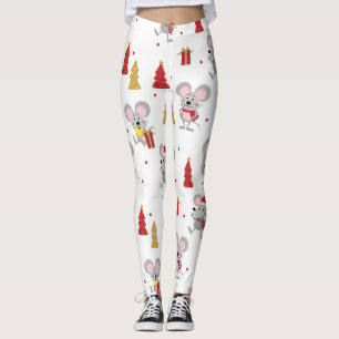 Leggings Motif de la souris de Noël