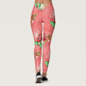 Leggings Motif De Ladybug Rose Et Champignons (Dos)