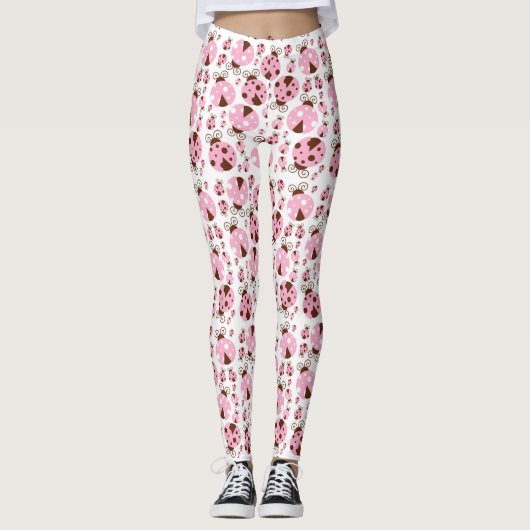 Leggings Motif De Ladybugs, Mignons Ladybugs, Pink Ladybugs (Devant)