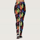 Leggings Motif de lapin correspondant noir (Dos)