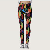 Leggings Motif de lapin correspondant noir (Devant)