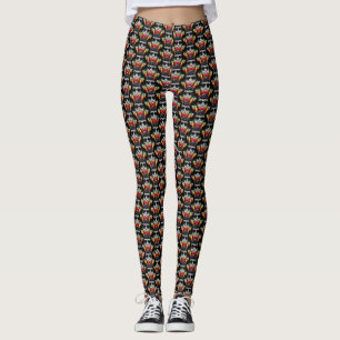 Leggings Motif de l'araignée mignonne de l'automne avec cha