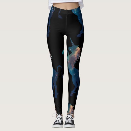 Leggings Motif de l'espace de licorne (Devant)