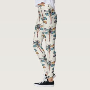 Leggings Motif de libellule coloré