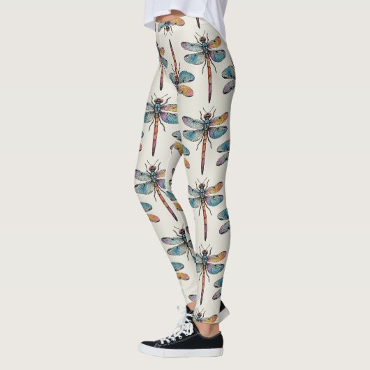 Leggings Motif de libellule coloré (Gauche)
