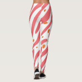 Leggings Motif de ligne Abstraite rose orange (Dos)