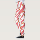 Leggings Motif de ligne Abstraite rose orange (Gauche)
