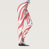 Leggings Motif de ligne Abstraite rose orange (Droite)