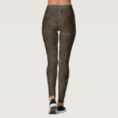 Leggings Motif de ligne de visage botanique rustique (1) (Dos)