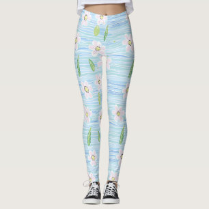 Leggings Motif de ligne florale abstrait moderne (10)