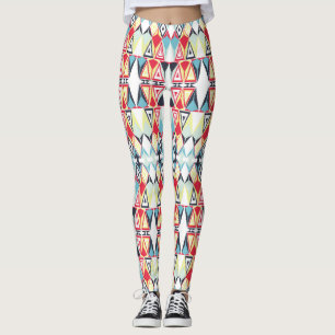 Leggings Motif de ligne tribale géométrique Abstrait