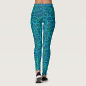 Leggings Motif de lignes griffées vertes (Dos)