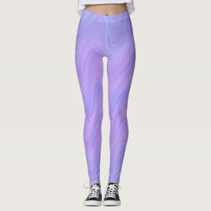 Leggings Motif de lignes ondulées rose violet
