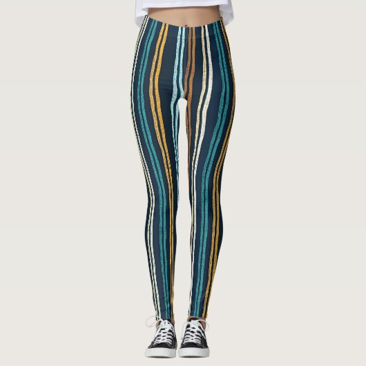 Leggings Motif de lignes verticales abstraites (Devant)