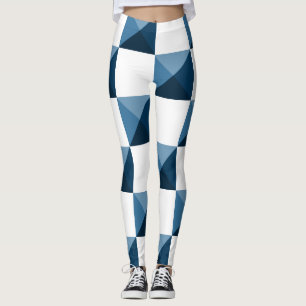 Leggings Motif de l'illusion 3D bleu Snorkel À damiers