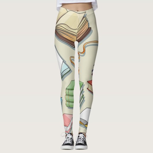 Leggings Motif de livre (Devant)