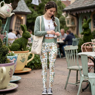 Leggings Motif de livre d'histoires vintage Alice au pays d