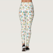 Leggings Motif De Llamas, Cute Llamas, Alpacas, Fleurs (Dos)