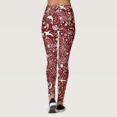 Leggings Motif de l'océan blanc rouge | Crabe coquille des (Dos)