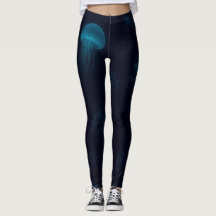 Leggings Motif de lueur profonde bioluminescente