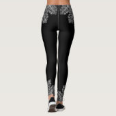 Leggings Motif de luxe italien en dentelle blanc sur noir (Dos)