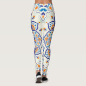Leggings Motif de luxe Orange Blue Ornament (Dos)