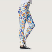 Leggings Motif de luxe Orange Blue Ornament (Droite)