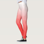 Leggings Motif de maillage géométrique blanc rouge (Gauche)