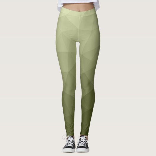 Leggings Motif de maillage géométrique dégradé vert clair d (Devant)