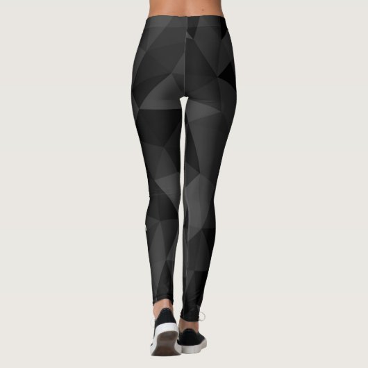 Leggings Motif de maillage géométrique gris foncé noir (Dos)