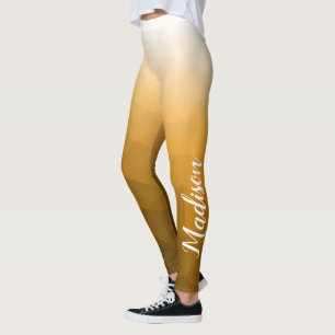 Leggings Motif de maillage géométrique orange Gradient Votr