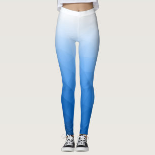 Leggings Motif de maille géométrique dégradé bleu clair bla