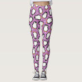 Leggings Motif de manchot violet mignon (Devant)