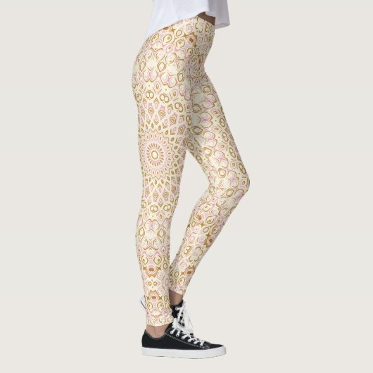 Leggings Motif de mandala abstrait rose doré (Droite)